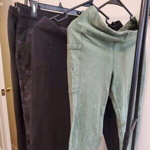 Joggers & straight stretch pants size large 2 pair of each